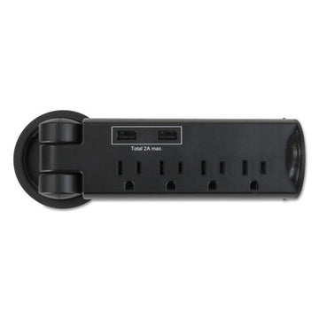 Safco® Pull-up Power Module, 4 Outlets, 2 Usb Ports, 8 Ft Cord, Black freeshipping - TVN Wholesale